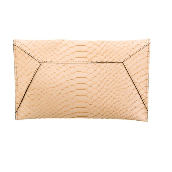 NWT Loeffler Randall Python Envelope Clutch - Nude - Picture 4 of 9